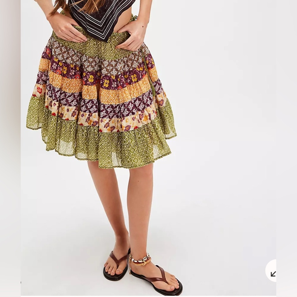 Free People Many Layers Printed Skirt